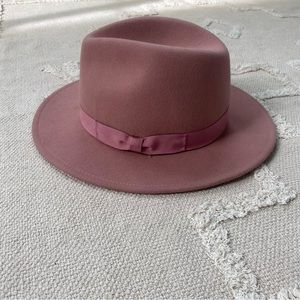 Light Pink felt fedora hat